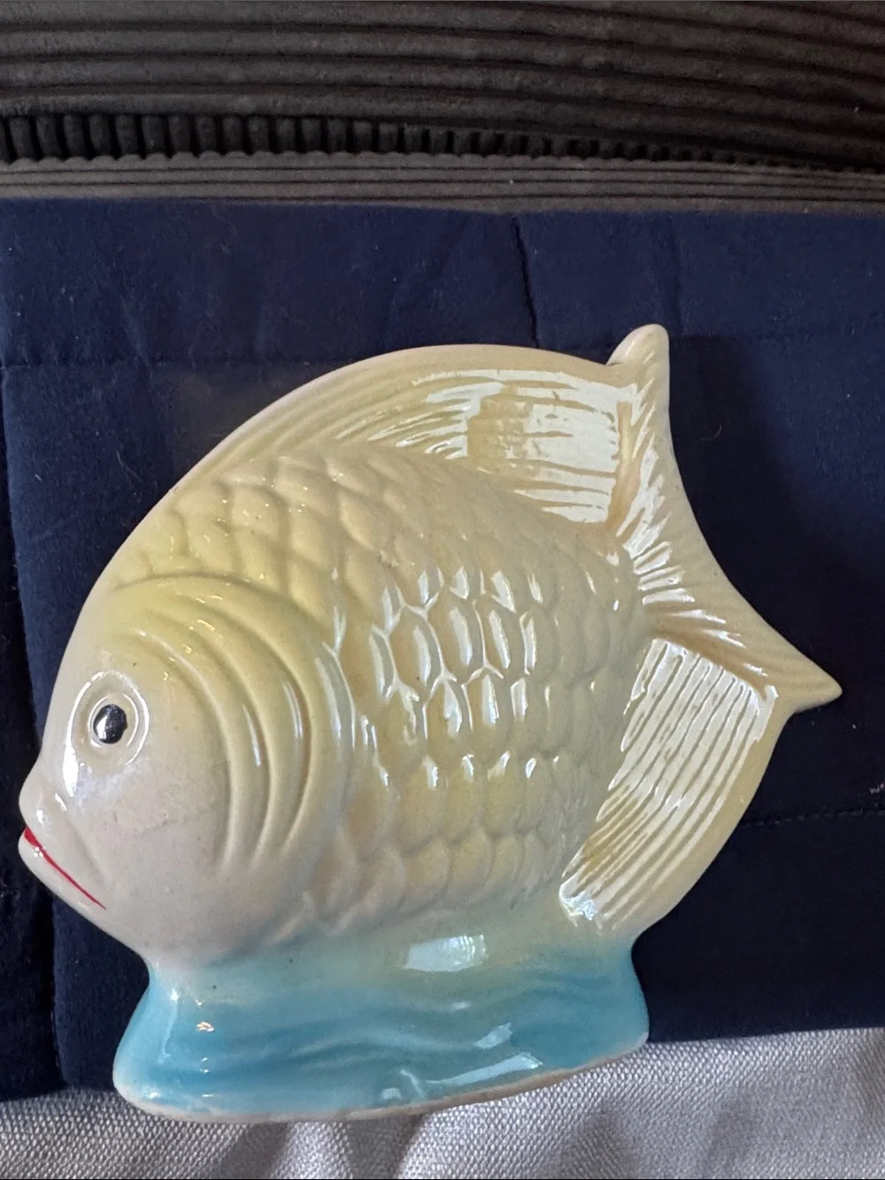 Handcrafted Collectibles fish figurine made in Brazil calming colors.